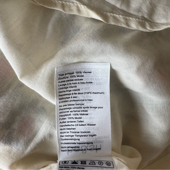 ba&sh Floral Print Midi Dress - Cream and Brown Size US 8 - Picture 12 of 13